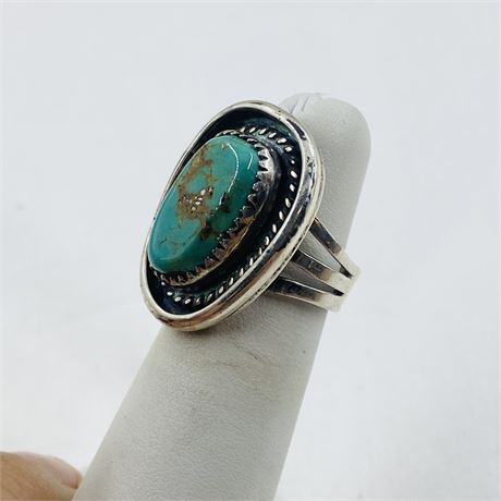 Vtg 8g Navajo Sterling Ring Size 4.5