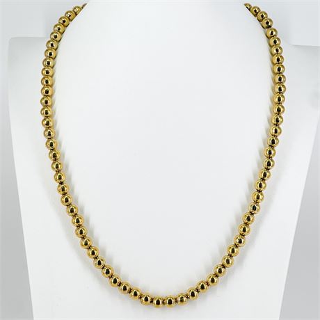 Vintage Napier Gold-Tone Metal Beaded Necklace