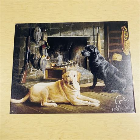 New Retro 12.5x16” Hunting Dogs Metal Sign
