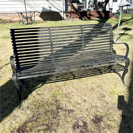 Antique Wrought Iron Park Bench