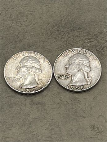 1958 & 1958D Washington Quarters