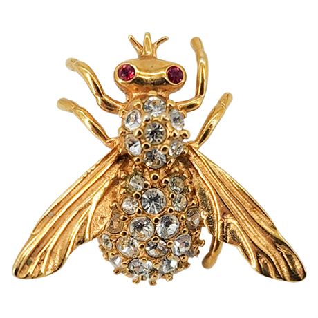 Vintage KREMENTZ Rhinestone Insect Lapel Pin