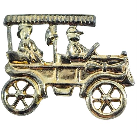 Vintage Antique Car Gold Tone Brooch