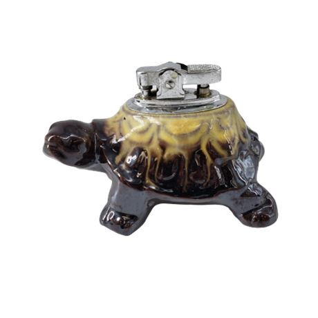 Ceramic Glazed Turtle Lighter VTG