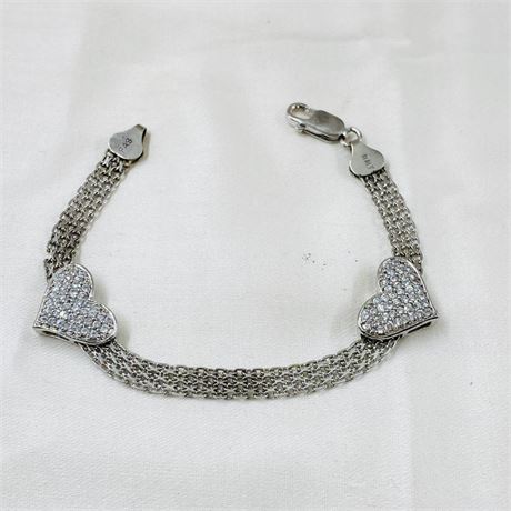 9.7g Sterling Heart Bracelet