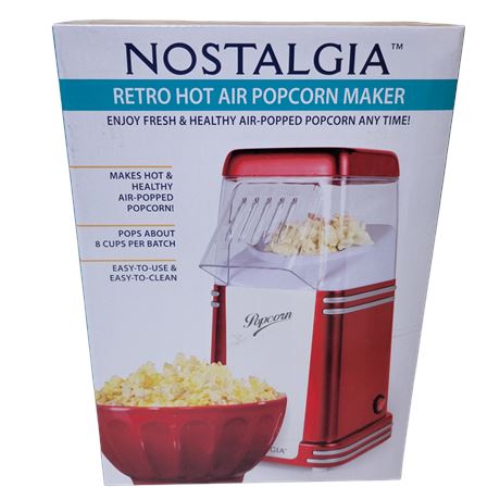 Nostalgia Red Retro Hot Air Popcorn Maker (NIB)