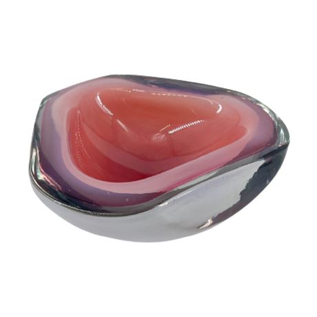 Murano Pink Italian Art Glass Bowl