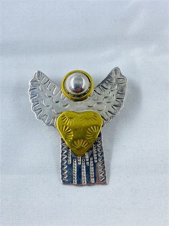 6.8g Vtg Sterling Angel Pin / Pendant