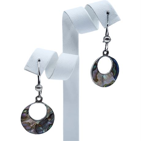 Mexican Sterling Silver Abalone Earrings