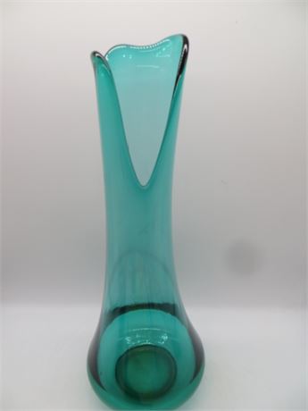 Large Mid Century Vase Green Turquoise
