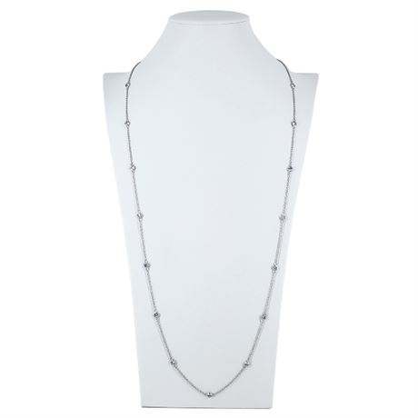 Sterling Silver CZ Satellite Necklace