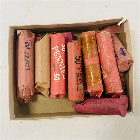 12+ Rolls UNSEARCHED Wheat Pennies
