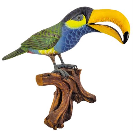 Carved Wooden Toucan Tiki Bar Decor