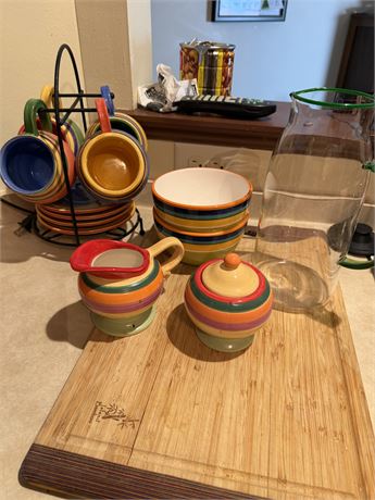 Cutting Board, Coffee & Dessert Set w/Island Bamboo