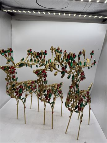 3 Glitzy Jeweled Reindeer