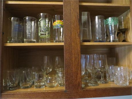 Cupboard Full of Miscellaneous Glasses
