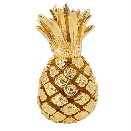 Vintage Gold-Tone Pineapple Pendant or Charm