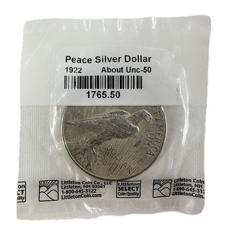 1922 P Peace Silver Dollar