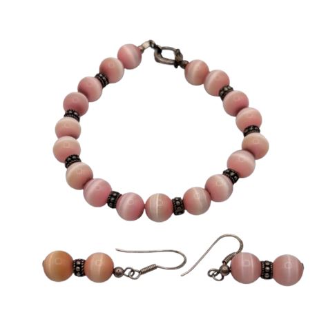Sterling and Cat's Eye Bracelet