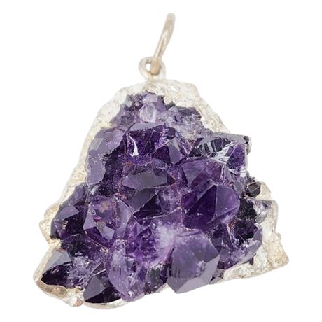 Artisan Made Natural Amethyst Crystal Cluster Pendant