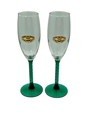 Claddagh Ring Champagne Glasses