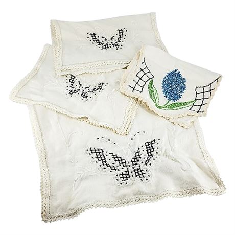 Vintage Hand Embroidered Linens