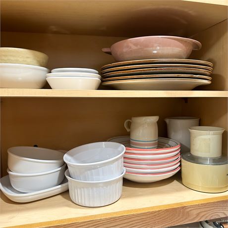 Cabinet Lot of Assorted Dishware