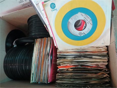 Large Box of 45 Records