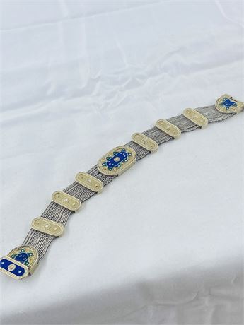 52g Vtg Sterling Enameled Bracelet