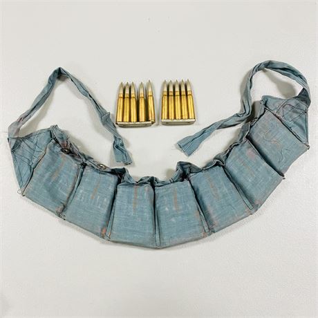 70 NOS War Surplus Bullets in orig Bandolier Rifle Rounds