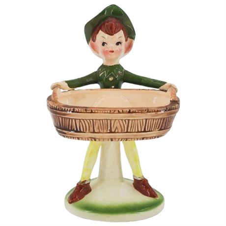 Vintage 50s Enesco Ceramic Pixie Elf Kitchen Helper Figurine