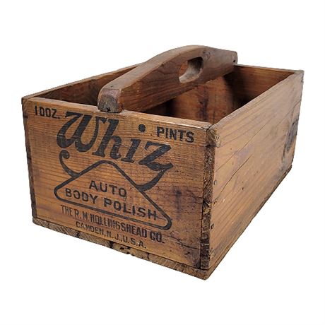 Vintage Whiz Auto Body Polish Wooden Crate