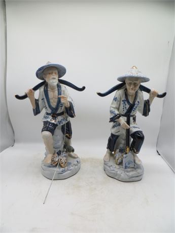Pr. of Chinese Fishermen Figurines