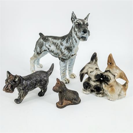 Schnauzer and Scottie Dog Lot of Collectible Dogs, Sadek
