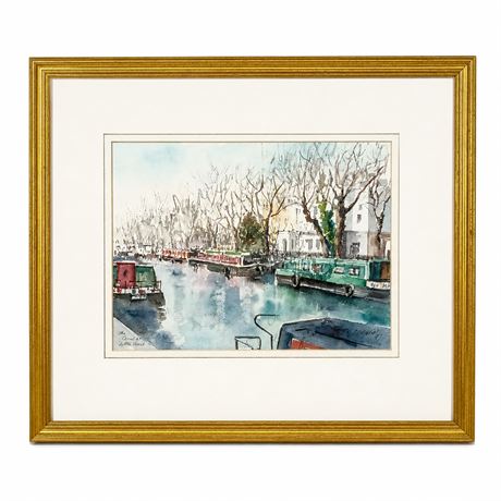 "The Canal at Little Venice" Watercolor Print, 1997