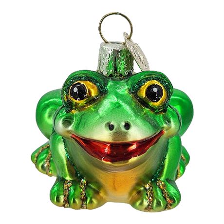 Old World Christmas Fine Blown Glass Frog Ornament