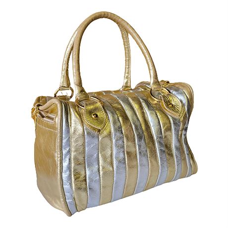 Errelleventidue Italy Mixed Metallic Leather Handbag