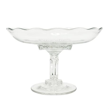 Vintage UV Reactive Glass Compote Pedestal Bowl