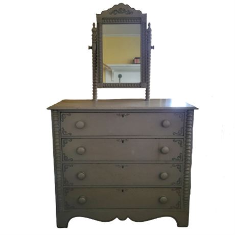 Antique 4 Drawer Dresser w/ Mirror