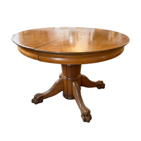 Antique Oak Pedal Dining Table