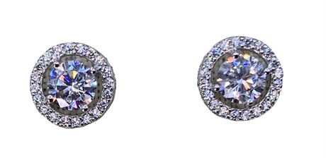 NEW 2.5 CTW Sterling Silver Bella Luce CZ Solitaire Earrings