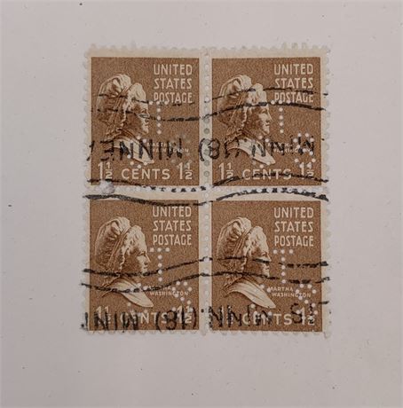 15 1930s 1 1/2 cent Martha Washington Postmarked, Cancelled, US Postage Stamps