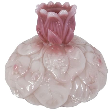 Vintage Fenton Rosalene Pink Water Lily Single Candle Holder