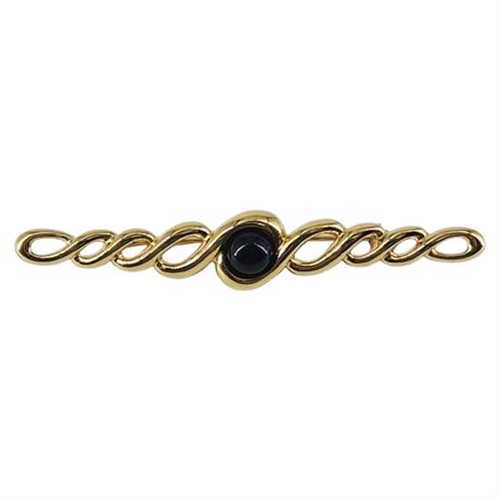 Vintage MONET Long Gold Tone Twist Brooch