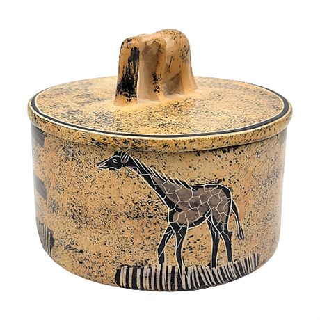 Hand Carved African Stone Lidded Trinket Jar