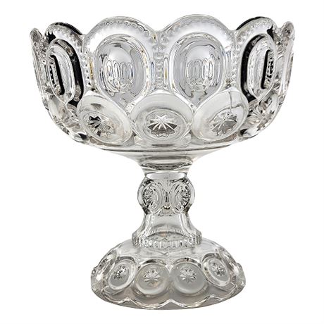 L.E. Smith "Moon & Stars" Clear Glass Footed Compote