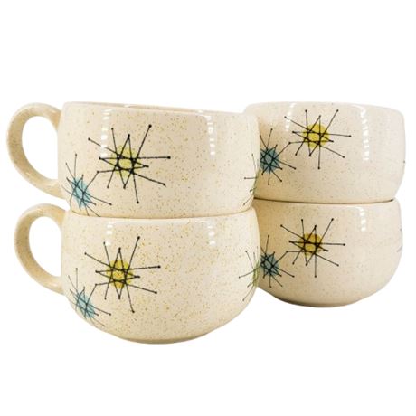 Vintage Lot of 4 Franciscan Starburst Coffee Cups