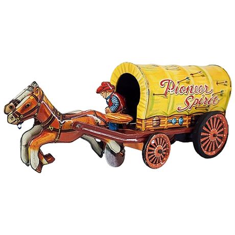 1950s "Pioneer Spirit" Tin Litho Chuck Wagon Friction Toy