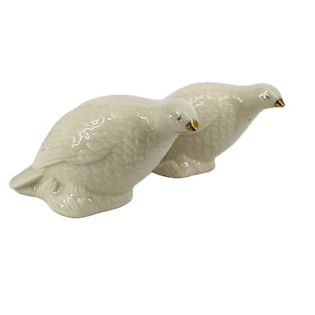 Pair of Porcelain Lenox Pheasant Salt & Pepper Shakers
