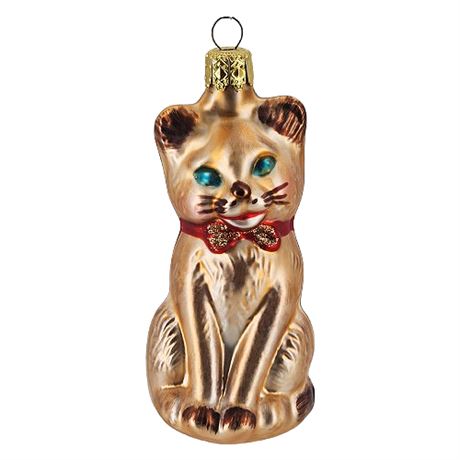 Inge Glas of Germany Fine Blown Glass Kitty Ornament